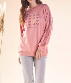 Pijama Feminino Longo Coração Pzama Anna Bi (40343)