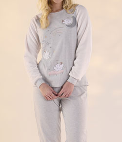 Pijama Feminino Longo Ovelhinhas Pzama (40428) Algodão