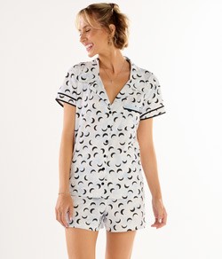 Pijama Feminino Americano Curto Lua Pzama (40440) 100% Algodão