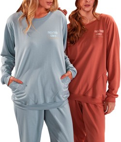 Pijama Feminino Longo com Bolsos Pzama Ladies (50115)