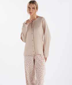 Pijama Feminino Longo Aberto Floral Pzama (50266)
