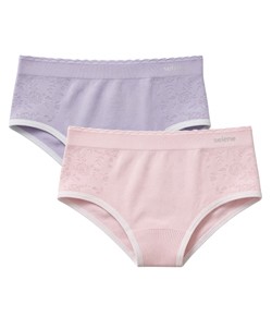 Kit 2 Calcinhas Infantis Selene (20670-001) Lilás/Rosa - Sem Costura