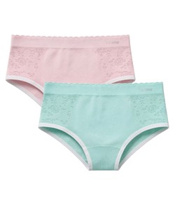Kit 2 Calcinhas Infantis Selene (20670-001) Rosa/Verde - Sem Costura