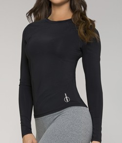 Camiseta Feminina Manga Longa Fitness UV50+ Selene (20750-003) Preto