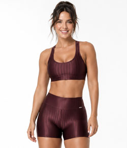 Conjunto Feminino Fitness Short Selene (20892.002/20883.001) Microfibra - Vinho