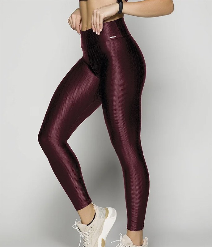 Calça Legging Fitness Efeito 3D Selene (20890-001) Vinho