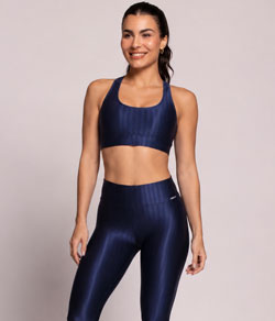 Conjunto Feminino Fitness Efeito 3D Selene (20892.002/20890.001) Microfibra - Marinho