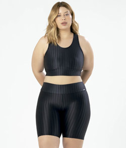 Conjunto Feminino Fitness Efeito 3D Plus Size Selene (24901.001/24906.001) Preto
