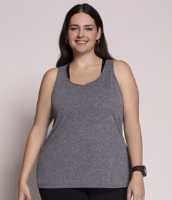 Camiseta Regata Nadador DryFit Plus Size Selene (24945.001) Cinza