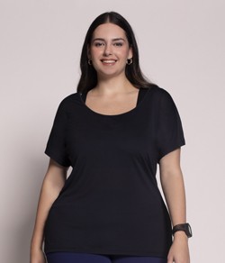 Camiseta Manga Curta DryFit Plus Size Selene (24965.001) Preto
