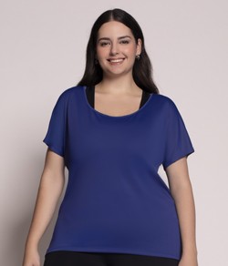 Camiseta Manga Curta DryFit Plus Size Selene (24965.001) Azul