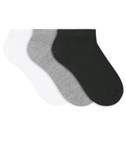 Kit 3 Meias Cano Curto Selene (4001.006) Algod�o - Preto/Branco/Mescla