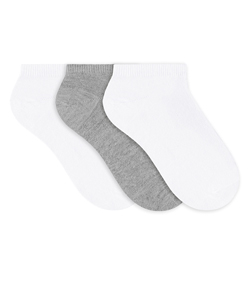 Kit 3 Meias Cano Curto Selene (4001.006) Algod�o - Branco/Branco/Mescla