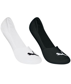 Kit 2 Pares de Meias Sapatilha Invisível Puma (4500.001) Branco/Preto