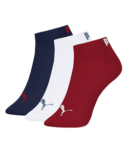 Kit 3 Pares de Meia Cano Curto Masculina Puma (4520-001) Marinho/Branco/Bord�