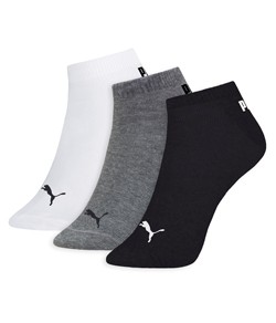 Kit 3 Pares de Meias Cano Curto Puma Masculina (4520-001) Preto/Mescla/Branco