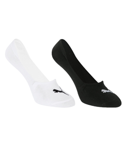 Kit 2 Pares de Meias Sapatilha Invisível Puma (4715.001) Preto/Branco