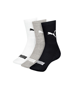 Kit 3 Pares Meias Cano Médio Atoalhada Puma (4795.001) Branco/Cinza Mescla/Preto
