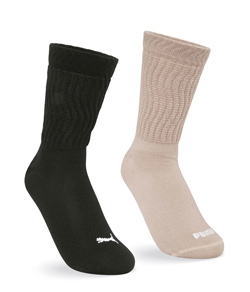 Kit 2 Meias Cano M�dio Puma (4845.001) Preto/Rosa