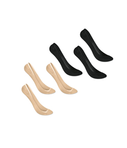 Kit 6 Pares de Meias Invisível Selene (7340-003) Preto/Bege