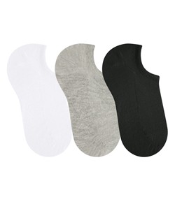 Kit 3 Meias Sapatilha Selene (7730.001) Algod�o - Preto/Branco/Mescla