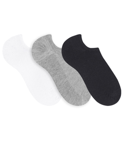 Kit 3 Meias Sapatilha Selene (8065.001) Algod�o - Preto/Branco/Mescla