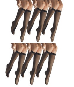 Kit 6 Meias 3/4 Transparente Selene (9040-001) Fio 15