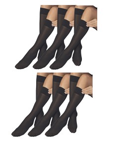 Kit com 6 Pares de Meias 3/4 Opacas Selene (9050.001) Fio 40 - Preto