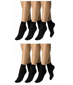 Kit com 6 Pares de Meias Soquete Opacas Selene (9070.001) Fio 40 - Preto