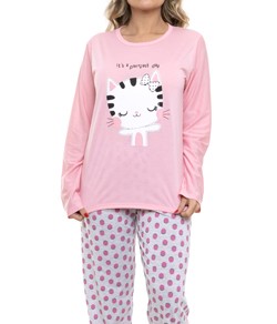 Pijama Feminino Longo Gatinho Sepie (2292)