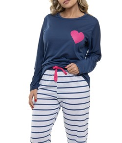 Pijama Feminino Longo Listras Sepie (2293)