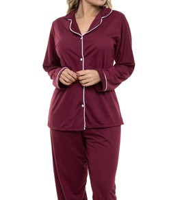 Pijama Feminino Americano Longo Sepie (620) Vinho