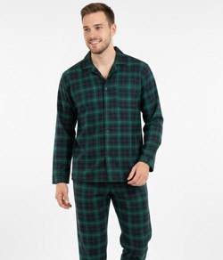 Pijama Longo Masculino Flanelado Xadrez Sepie (010C) Verde