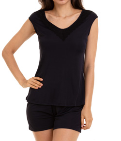 Pijama Feminino Curto Regata Sepie (1051) Liganete - Preto