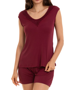 Pijama Feminino Curto Regata Sepie (1051) Liganete - Vinho