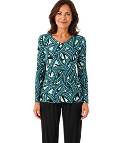 Pijama Feminino Longo Estampado Sepie (1059-C) Liganete