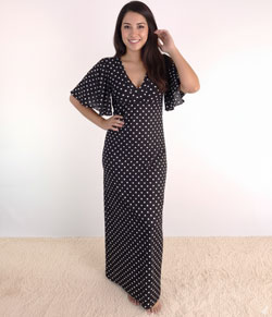 Kaftan Longo Poá Sepie (4093)