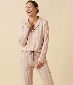 Pijama Feminino Longo Americano Listrado Sensare (14410)