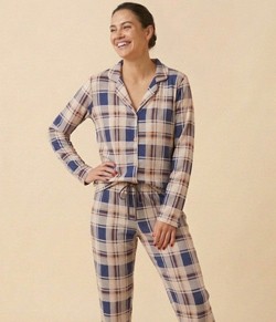 Pijama Feminino Longo Americano Xadrez Sensare (14452)
