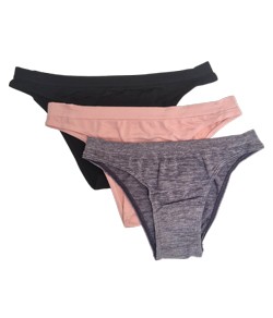 Kit 3 Calcinhas Tangas Trifil (C04403/4403) Preto/Rosa/Mecla