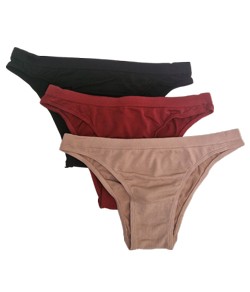 Kit 3 Calcinhas Tangas Trifil (C04403/4403) Preto/Vermelho/Nude