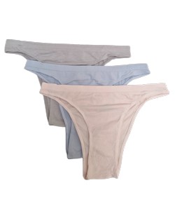 Kit 3 Calcinhas Tangas Trifil (C04403/4403) Cinza/Azul Bebê/Rosa Light