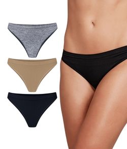 Kit 3 Calcinhas Tanga Trifil Glow Up (C04301/4301) Mescla/Nude/Preto