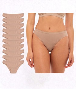 Kit com 10 Calcinhas Tanga Trifil (C04265/4265) Macadâmia