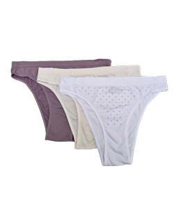 Kit Com 3 Calcinhas Biquíni Trifil (C01087/1088/C01088) - Branco / Amarelo / Roxo