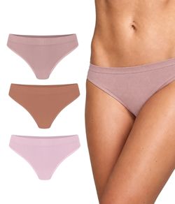 Kit 3 Calcinhas Biquíni Trifil Glow Up (C04299/4299) Rosa/Terracota/Rosa Claro
