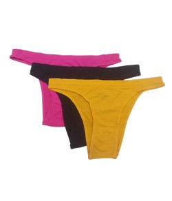 Kit 3 Calcinhas Tangas Trifil (C04403/4403/C04407) Rosa/Laranja/Preto