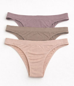 Kit 3 Calcinhas Tanga Sem Costura Trifil (C04403/4403/C04407) Mousse/Bege/Poesia