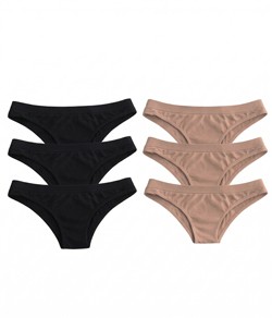 Kit 6 Calcinhas Tanga Sem Costura Trifil (C04403/4403/C04407) Preto/Nude