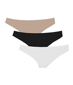 Kit 3 Calcinhas Trifil (C04404/4404/C04408) Branco/Preto/Macadâmia
